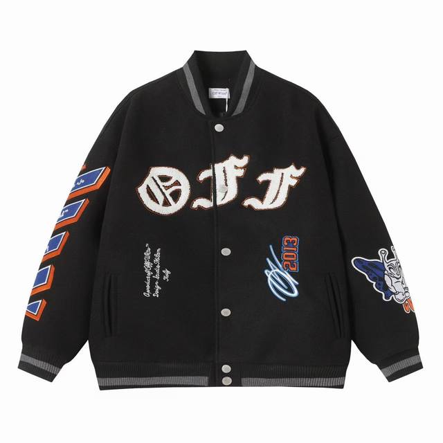 Off White X27 Size: M Lxl Xxl Offwhite24Ss catwalk style baseball jacket coat Or