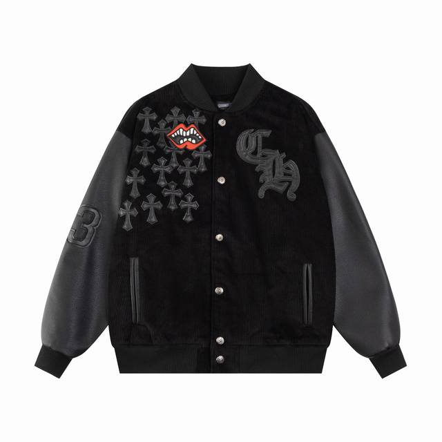Style No. S26 Chrome Hearts Corduroy Baseball Jacket Made of high-grade corduroy