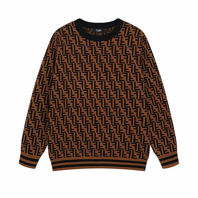 Model No. M10 Fendi autumn and winter new fashion elements jacquard logo round n