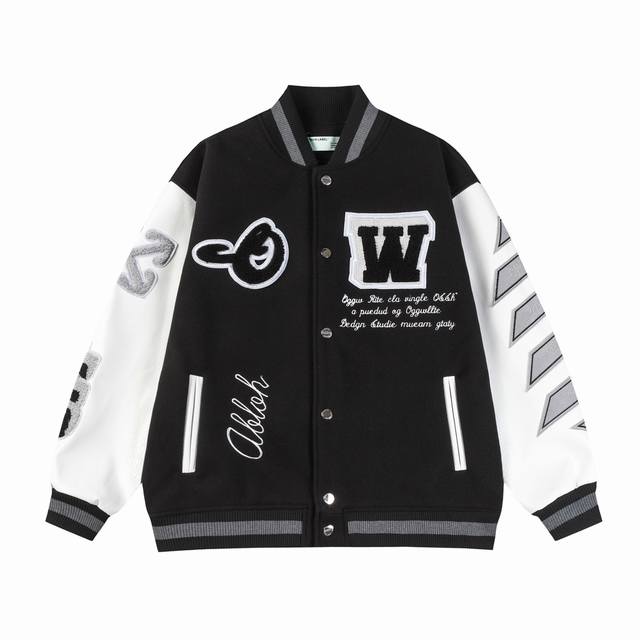 L5 Offwhile towel embroidery baseball jacket - 10,000 needle embroidery towel em