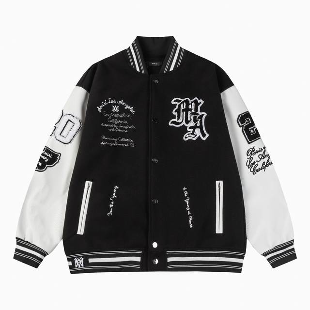 D09 -Amiri Ss Tianma embroidered baseball jacket -Using towel embroidery technol