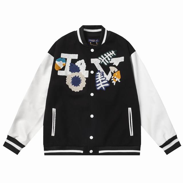 B32 Lv dove and peace 10,000 needle embroidery baseball jacket with high-weight