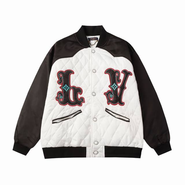 W08 Lv baseball jacket cotton jacket, with imported pearl buttons one to one res