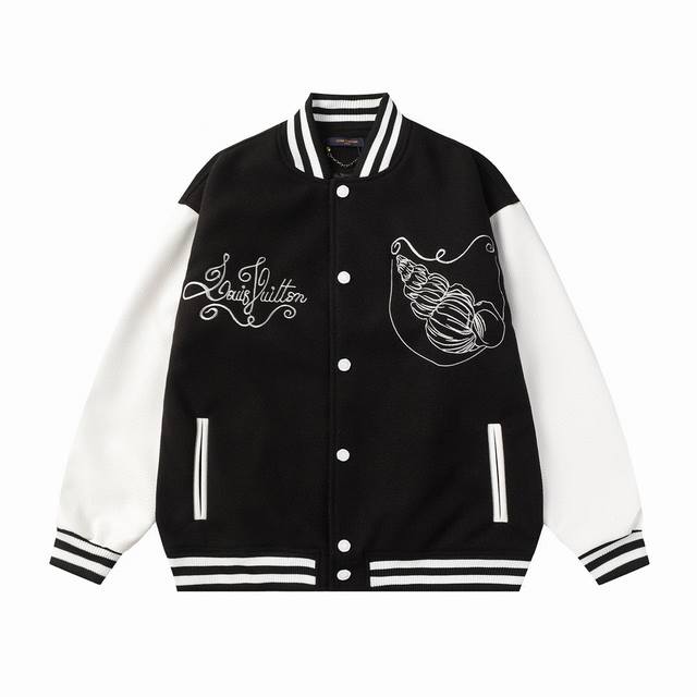 B221 Lv towel embroidery baseball jacket jacket High-weight fabric feels delicat