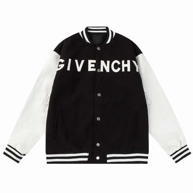 B13 Givenchy leather embroidered letter baseball jacket jacket ML Xl Xxl