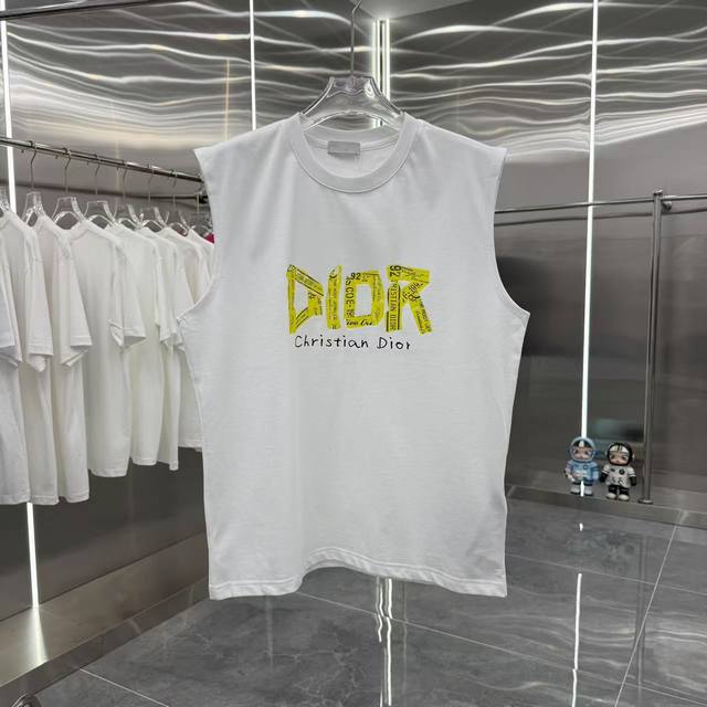 Dlor Dior 2025 summer new sleeveless vest personalized print unisex style SML Xl