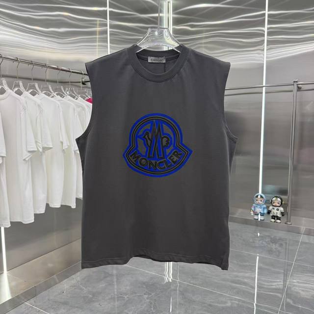 Moncler 2025 summer new 260g sleeveless vest flocking thick plate silicone proce
