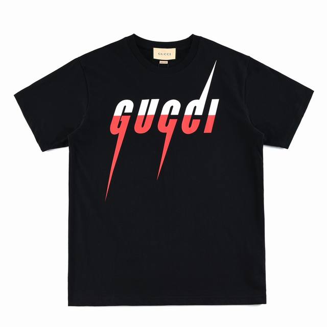 Gucci new lightning logo color matching short sleeves Size: Xs-L