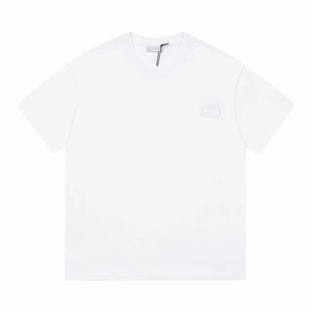 High quality Dior Cd embroidered short sleeves 240g cotton fabric 32 double-stra