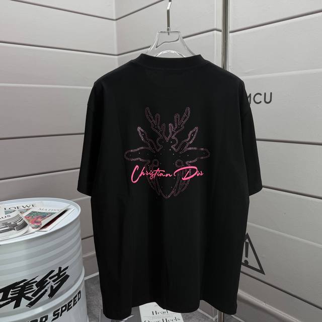 Dio* Dior 2025 spring and summer new classic Cd letter foam printing + hot diamo
