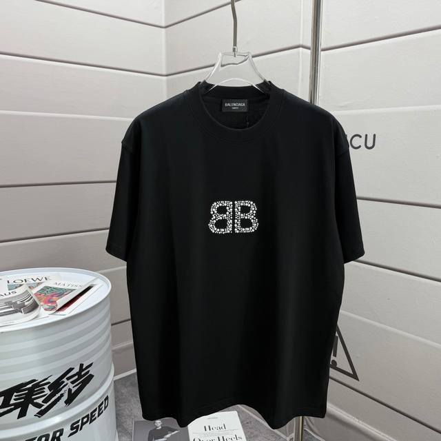 Balenci*Ga Paris 2025 Spring and Summer New Short-sleeved T-shirt Classic Double