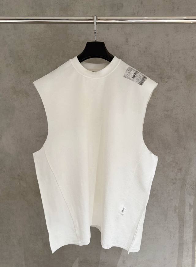 Strict quality control Mm6 Margiela sleeveless round neck T-shirt 320g composite