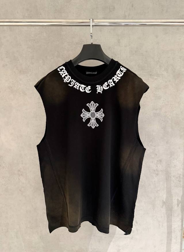 Strict quality control Ch Chrome Hearts sleeveless round neck T-shirt 320g compo
