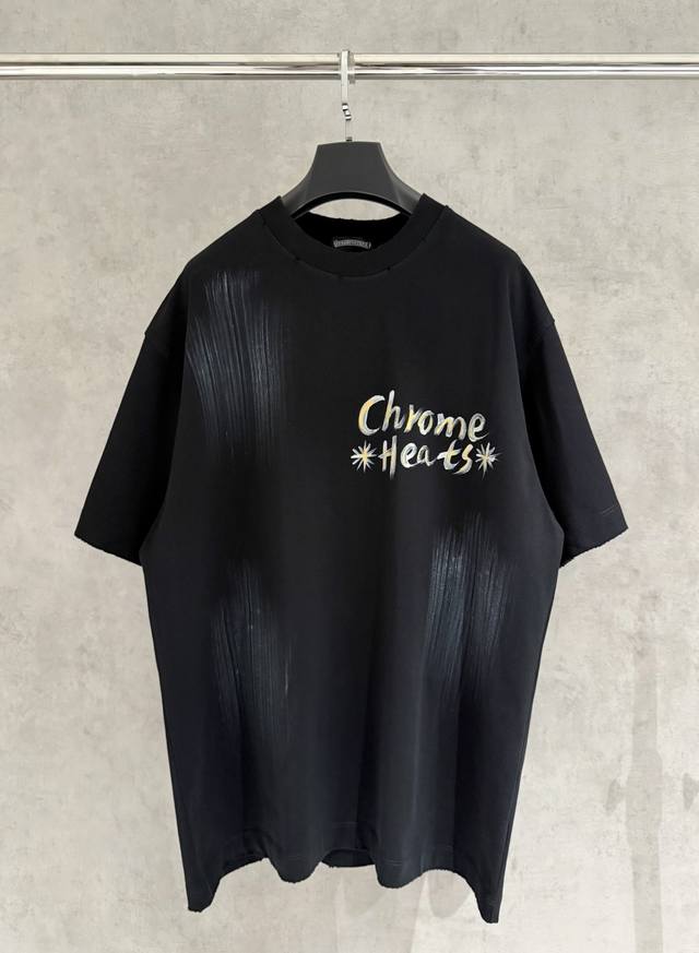 Strict quality control Ch Chrome Hearts new hand-painted T-shirt Heavy 320g doub
