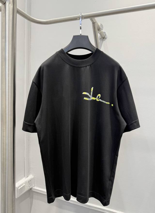 Lv New hand-painted round neck short sleeve T-shirt Custom long-staple cotton fa