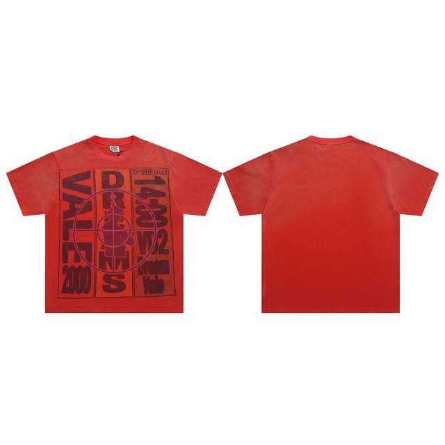 V552# Vale Forever Shooting Range Tee White ink sprayed directly, fried salted m