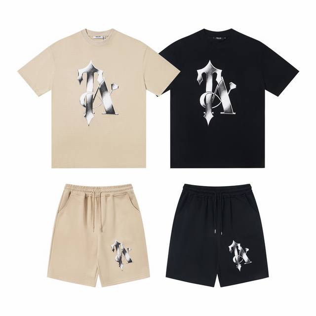 T93# shorts T92# top Trapstar American trend niche foam letter heavy suit five-p
