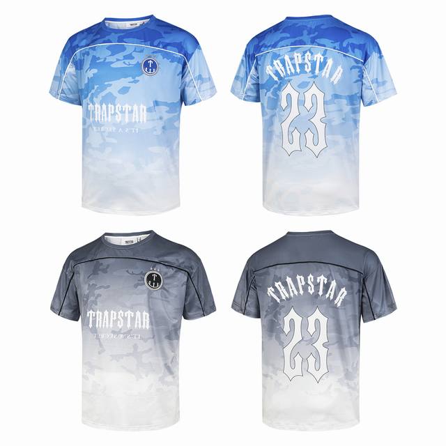627# Trapstar classic jersey breathable mesh print unisex short-sleeved T-shirt