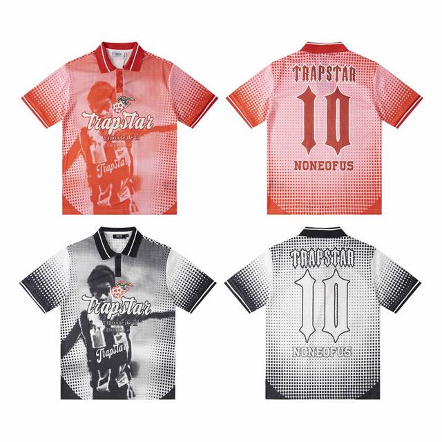 T81# Trapstar American retro high street original 1:1 high quality mesh Polo shi