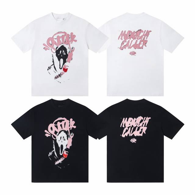 W01# American trendy Syna World high street loose version skull letter print Col
