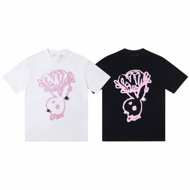 W03# American trendy Syna World high street loose version letter print Color: Bl