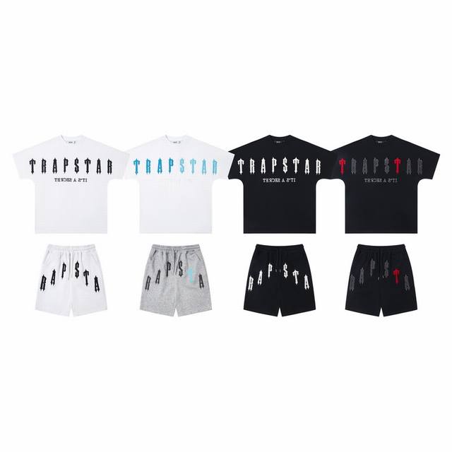 T89#Trapstar shorts new color heavy collar hemming three-dimensional towel embro
