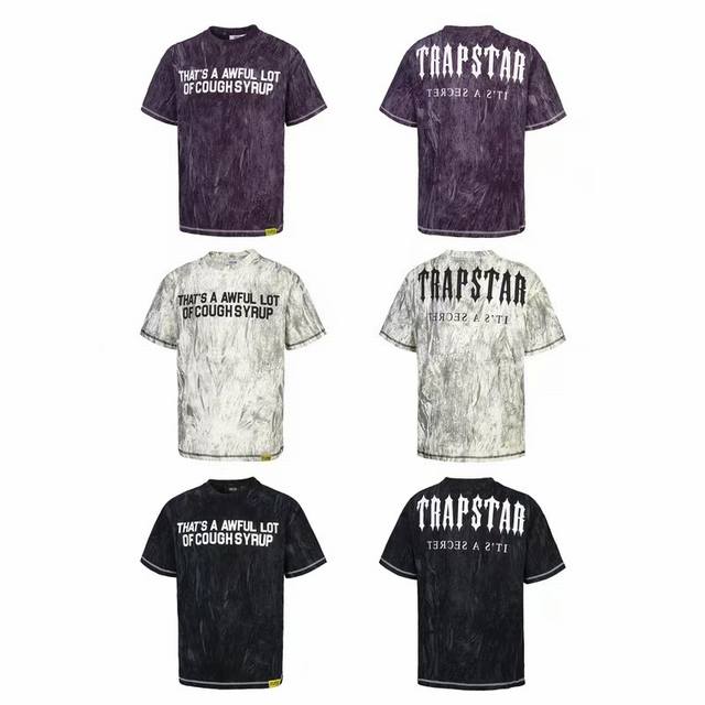 T13# Trapstar new unisex double yarn pure cotton loose short sleeve couple T-shi