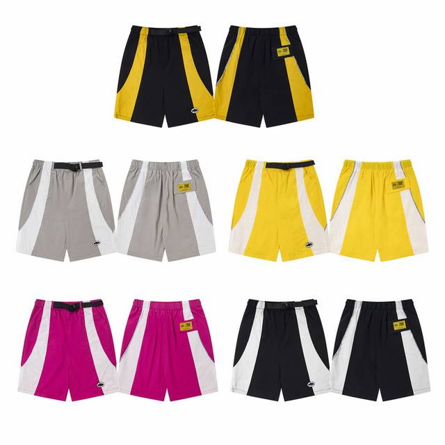 C213# Windbreaker pants black yellow black white gray white yellow white rose re
