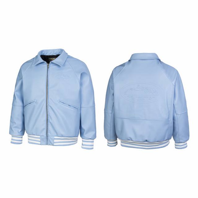 C01# American trendy brand Corteiz Alcatraz Street Pu leather cotton jacket fash