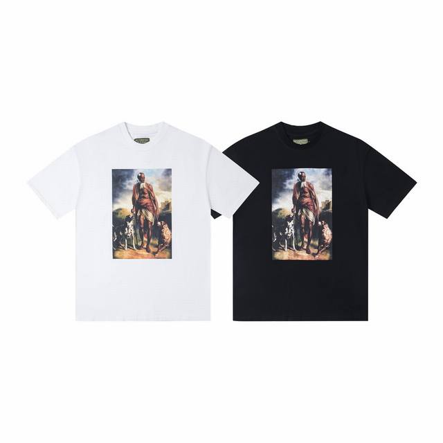 D315# Denim Tears Kapok Classic Cotton Loose Unisex White Short Sleeve T-shirt S