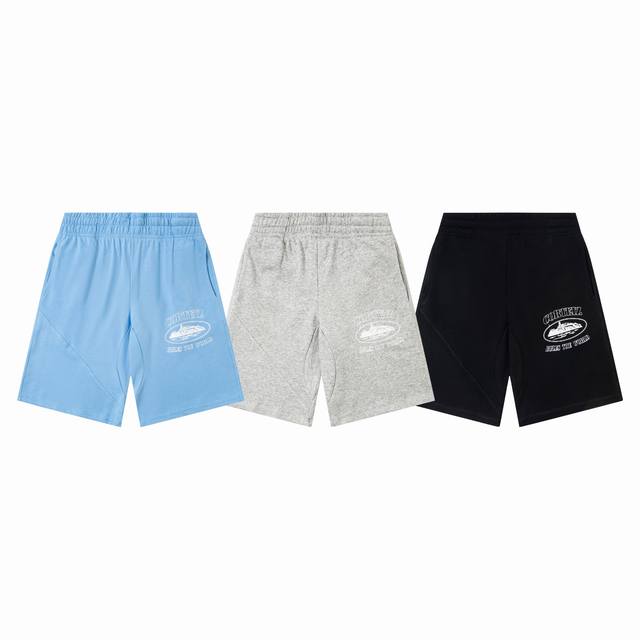 C221#Corteiz Alcatraz Basic Sweatpants Shorts Black Gray Sky Blue S-Xl