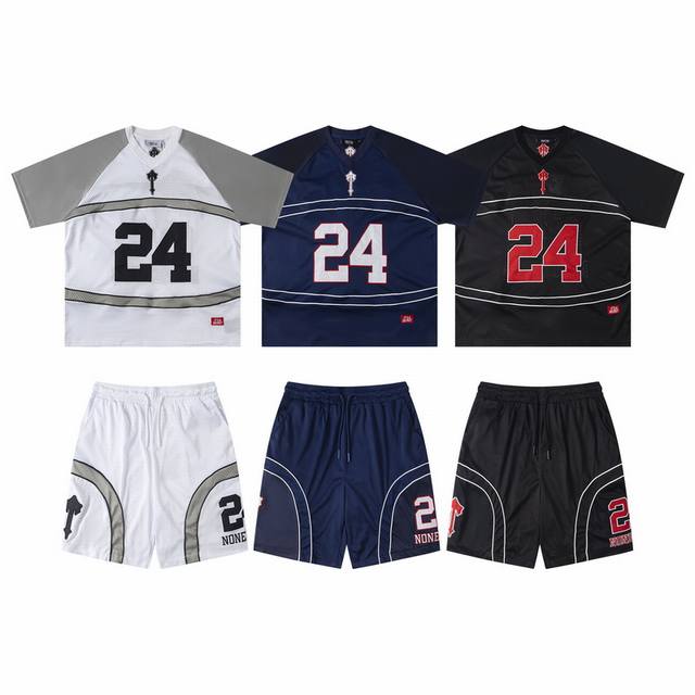 pants T51# Trapstar original high quality applique embroidery 1:1 mesh hole leis