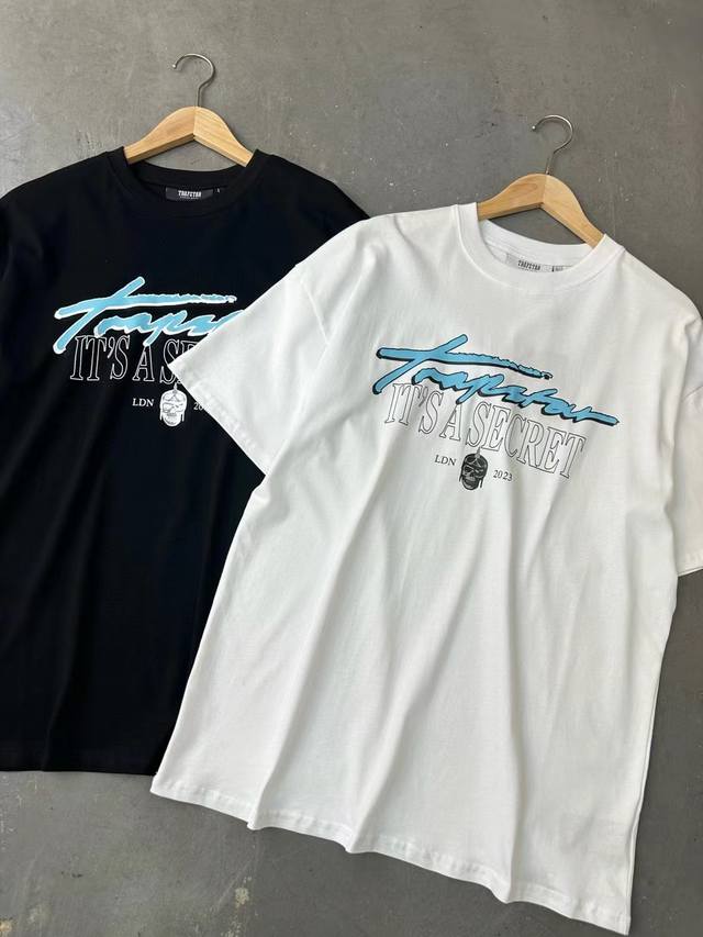 Yh617# Trapstar 280g heavy double yarn pure cotton loose short-sleeved T-shirt S