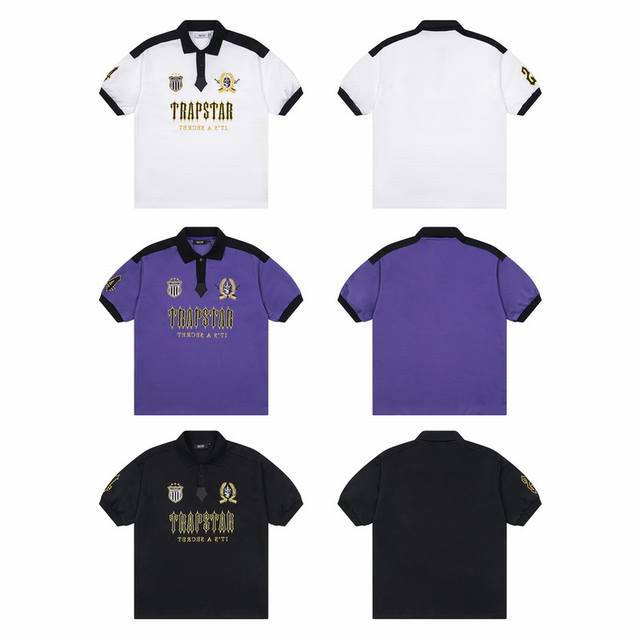 T15# Trapstar new Polo 10,000-needle embroidery loose T-shirt 20 Color: black, w