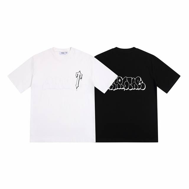 Yh616# Trapstar 280g heavy double yarn pure cotton loose short sleeve T-shirt 15