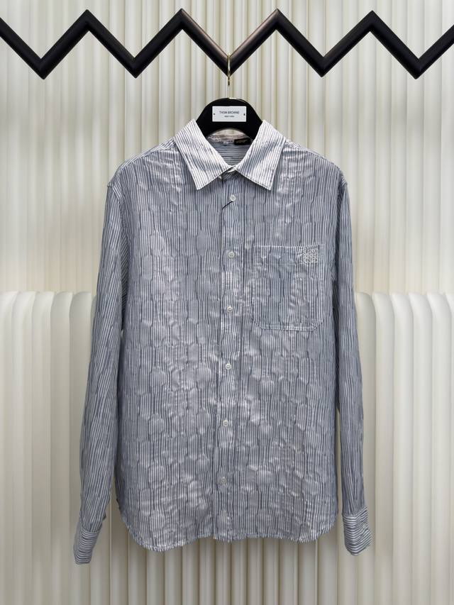 Loewe striped wave texture long-sleeved shirt Authentic version - physical count