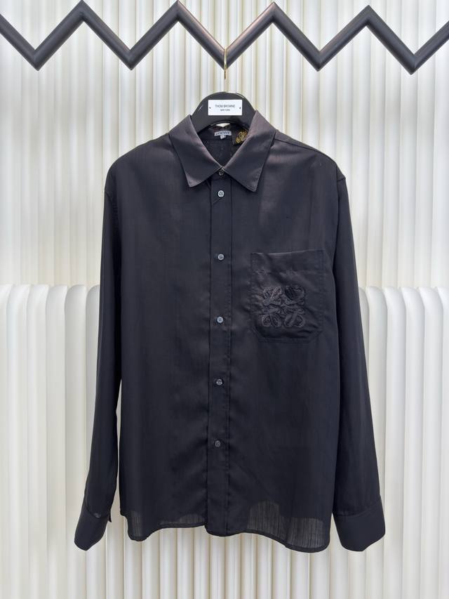 Loewe embroidered linen long-sleeved shirt Authentic version - physical counter