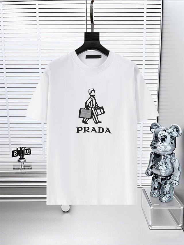 Prad* Prada 25Ss new short-sleeve, the highest version of heavy craftsmanship pr