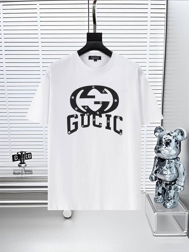 Gucci 25Ss new short-sleeve, the highest version of heavy craftsmanship printing