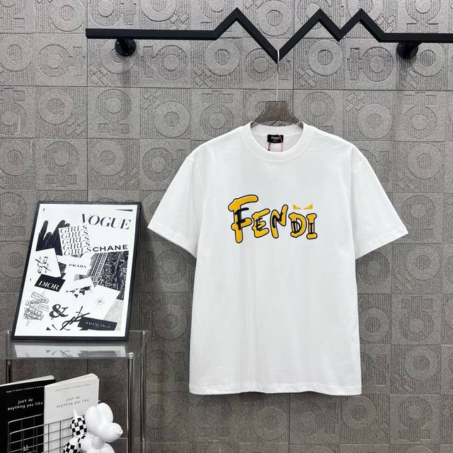 Fendi Fendi letter logo devil eyes flocking three-dimensional glue process 330g