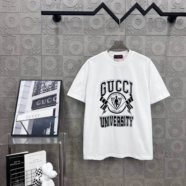 Gucci Gucci boutique letter logo logo Uninersity flocking technology 330g round