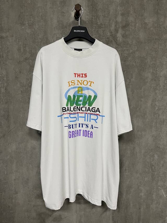 Balenciaga 24Ss 3D foam printed short-sleeved T-shirt The fabric is made of 24S
