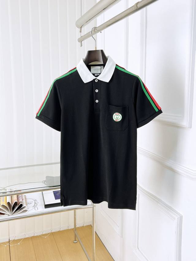 Gucci 25Ss high quality short-sleeved lapel Polo shirt Correct version top repli