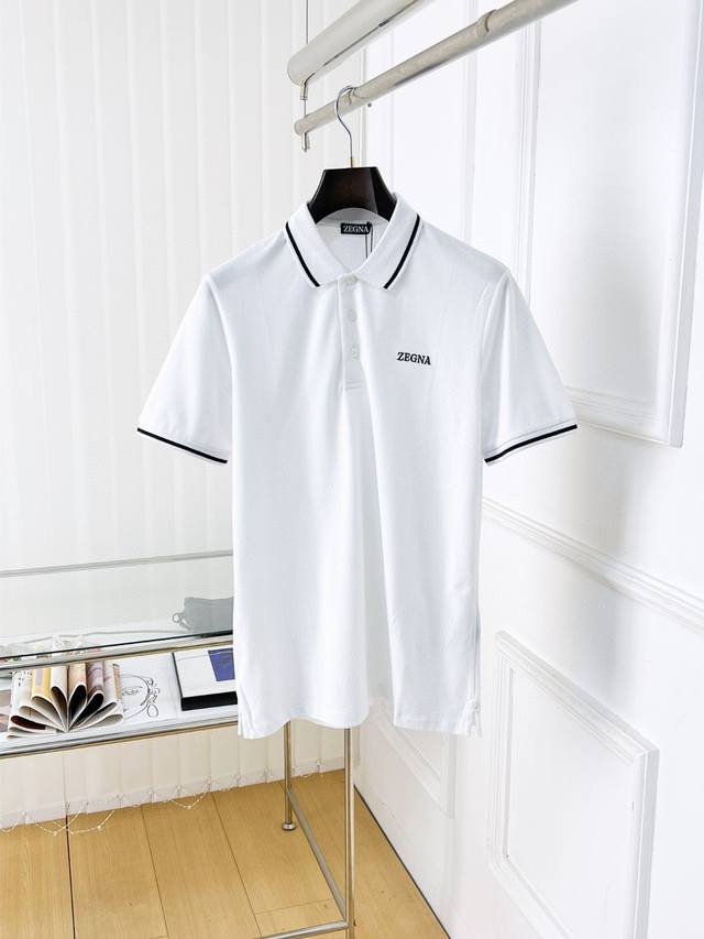 Ermenegildo Zegna 25Ss high quality short-sleeved lapel Polo shirt Correct versi