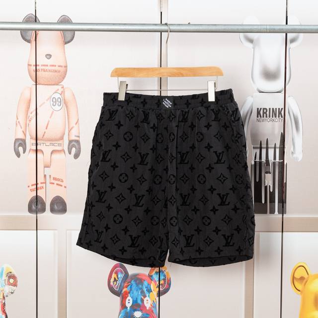Louis Vuitton flocked jacquard shorts Classic old flower flocked jacquard logo d
