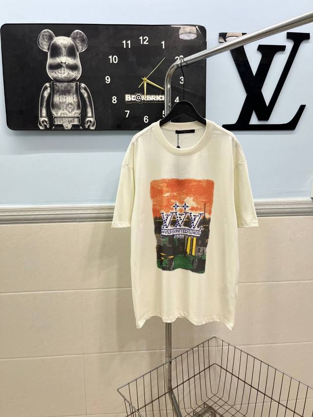 Style 173 Louis Vuitton Lv2025Ss Printed hot diamond letter pattern Round neck s