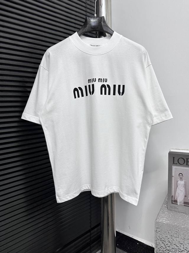 Miu Miu 25Ss new letter T-shirt Made of 260G double sand cotton, it stands out o