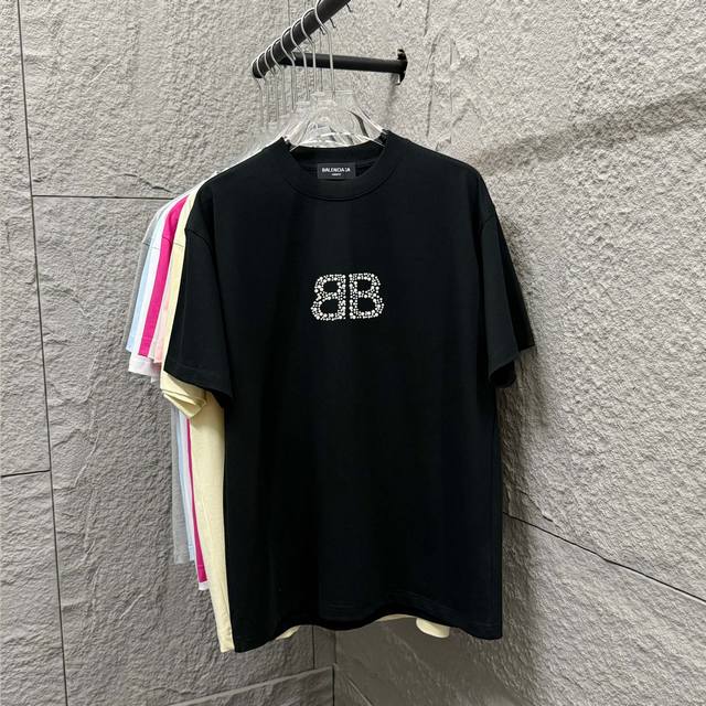 Balenci*Ga Paris 2025 Spring and Summer New Short-sleeved T-shirt Classic Double