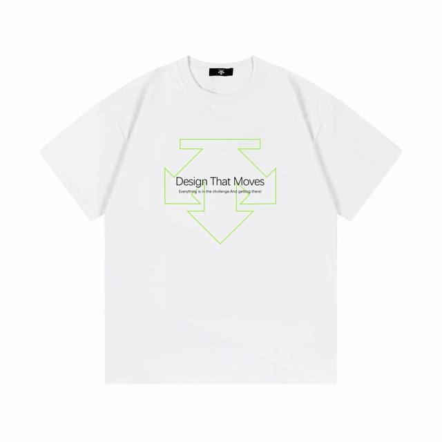 Descente 2025 new green arrow letter logo, back printed letters, unisex short-sl