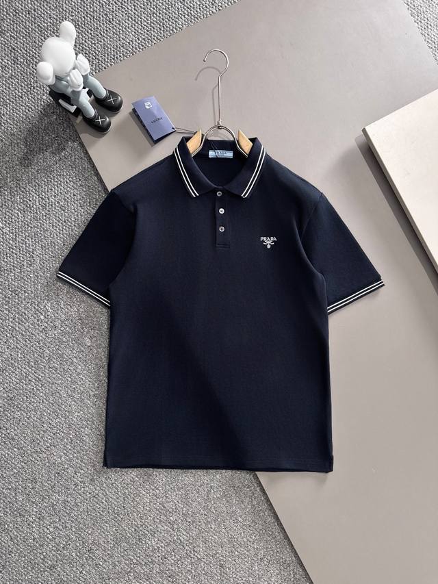 Prada* 2025 Spring and Summer New Model Original High Version Prada Polo Shirt F